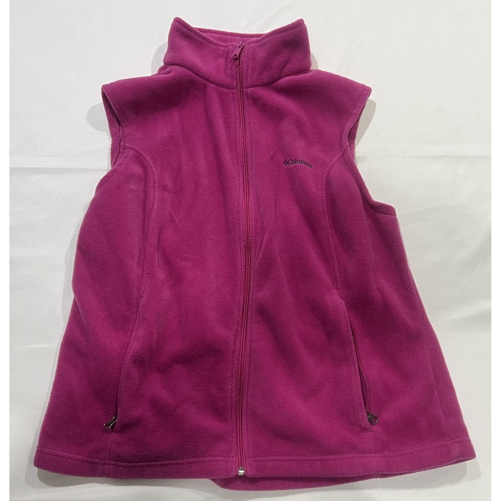 Columbia Benton Springs Fleece Vest Womens Pink XL Hiking Casual Preppy WL1023